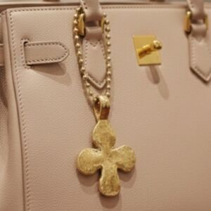 Bag Charm Gold Toned Cross